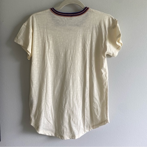 MADEWELL Cream T-shirt With Colourful Collar Size XS - Picture 6 of 10